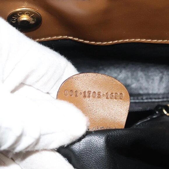 GUCCI Bamboo Hand Bag Patent Leather 2way Gold 001 1705 1638 Auth 138119 - Picture 11 of 16